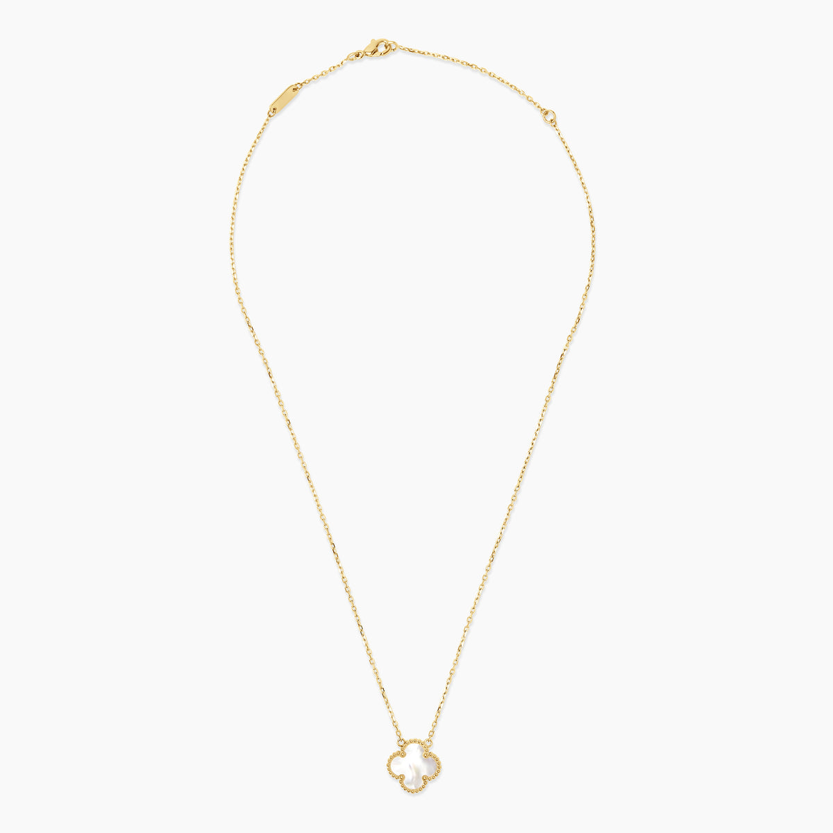 CLOVER PINK MOP GOLD NECKLACE
