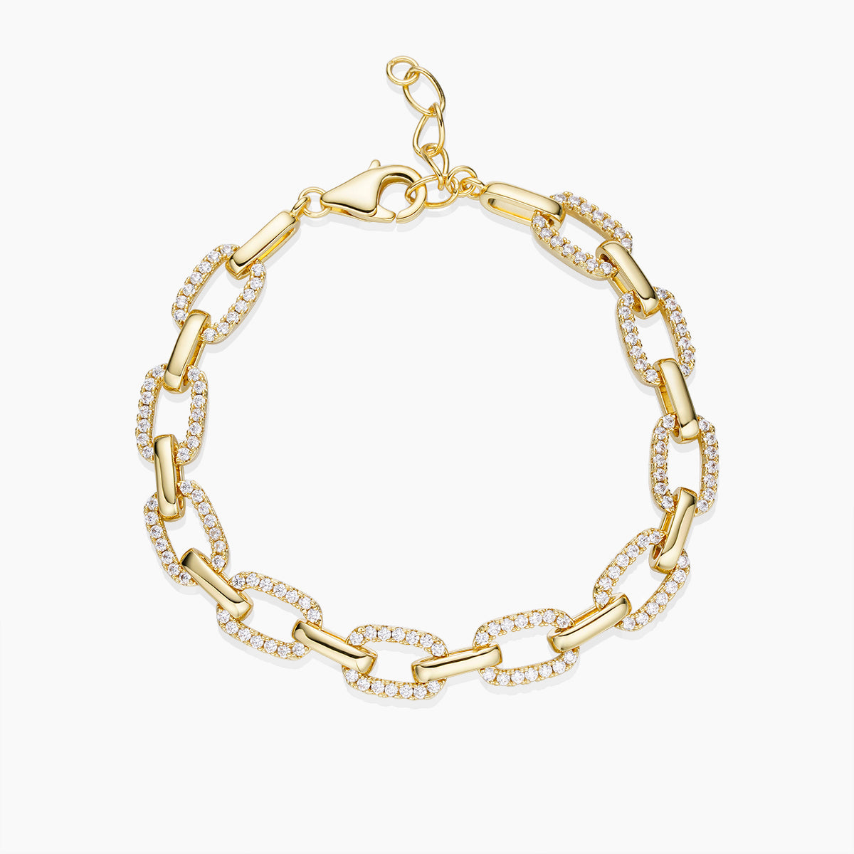HALF PAVE CHAIN LINK BRACELET Fifth NYC